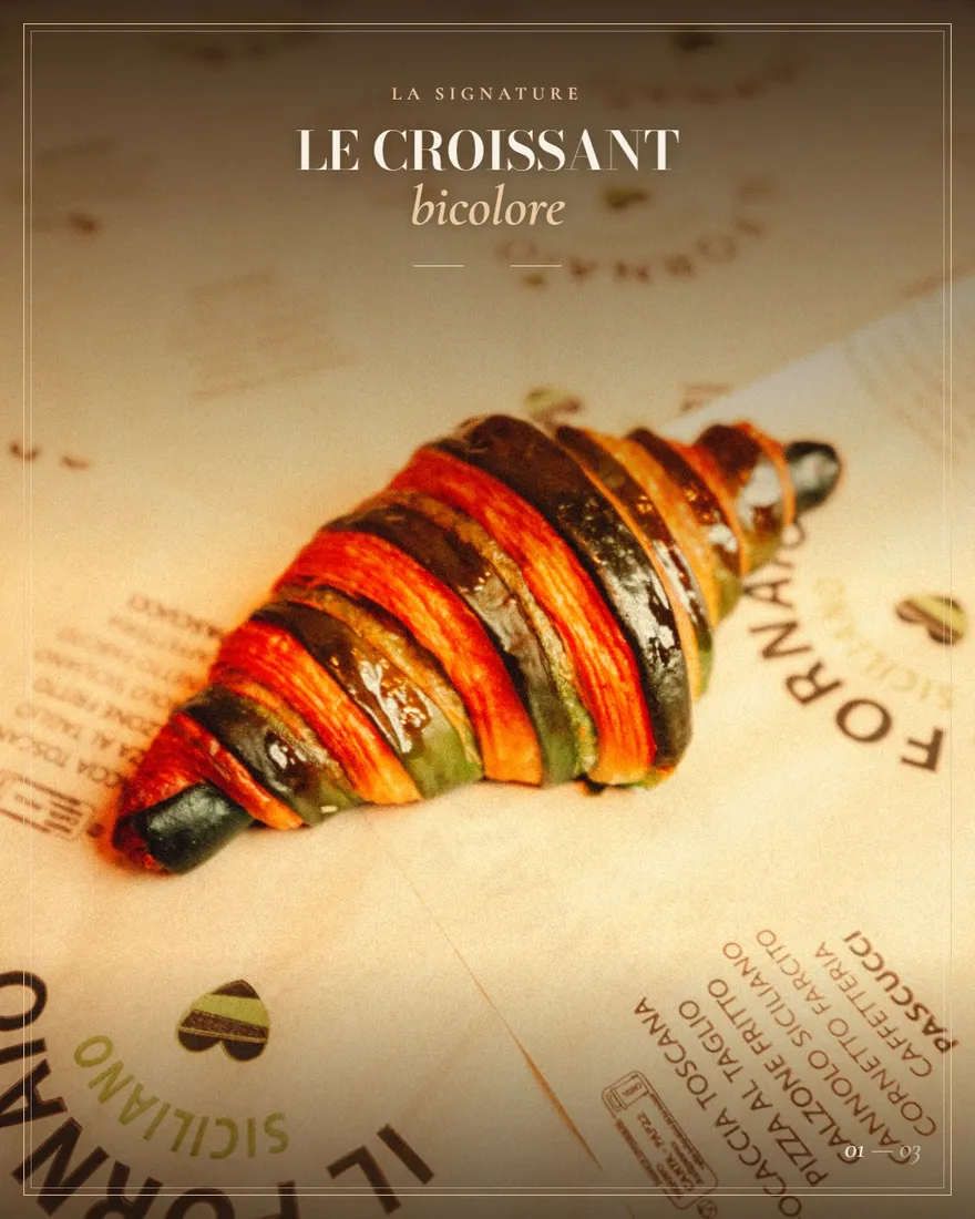 Carrousel Instagram « Le croissant bicolore » produit pour Il Fornaio Siciliano.