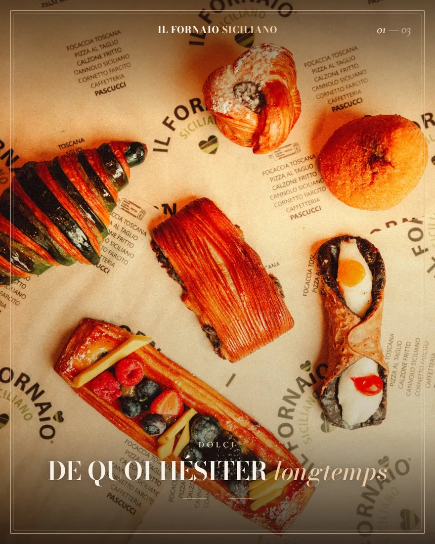 Carrousel Instagram « De quoi hésiter longtemps » produit pour Il Fornaio Siciliano.