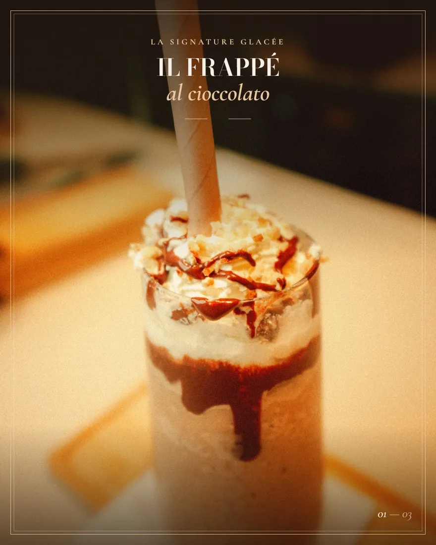 Carrousel Instagram « Il frappé al cioccolato » produit pour Il Fornaio Siciliano.