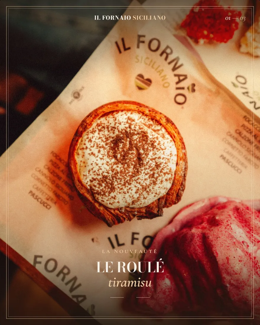 Carrousel Instagram « Le roulé tiramisu » produit pour Il Fornaio Siciliano.